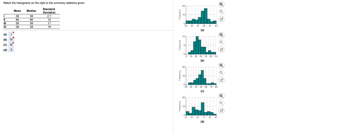 Column histograms summary match next answer statistics given l6 solved problem been has